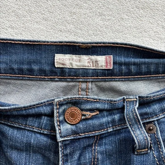 Levis 515 Bootcut Jeans Womens 8 Short Blue Dark Wash Denim Stretch 515-0218 - Picture 3 of 12